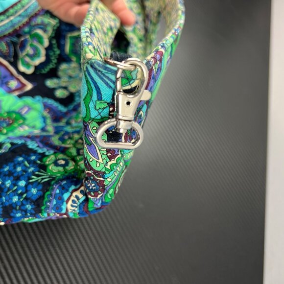 Vera Bradley Blue Rhapsody D Handle 2009 Holiday Tote Blue Green NO STRAP - Picture 6 of 12